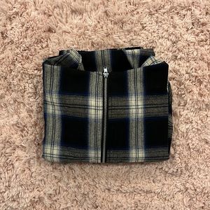 shein hooded flannel zip up sweater